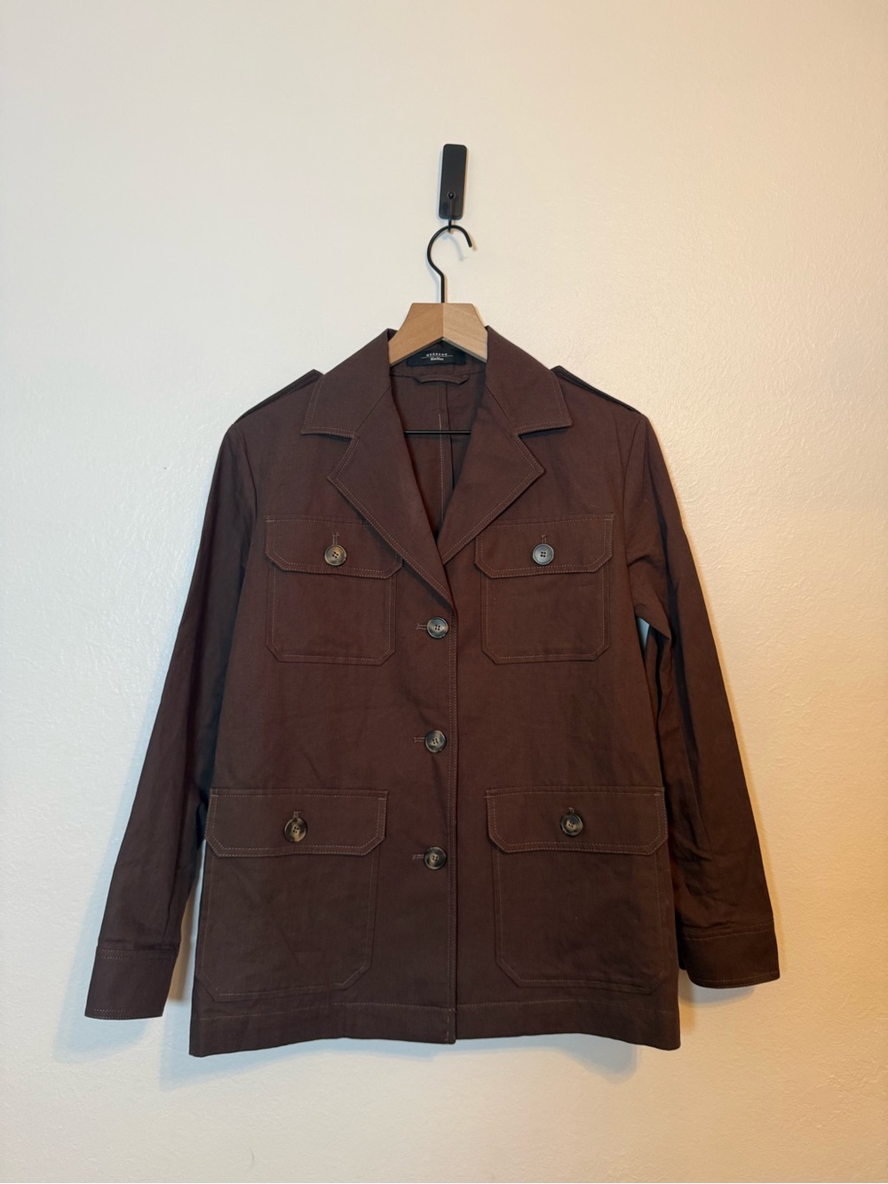 Weekend Max Mara chocolate-colored Bacca utility jacket - Picture 2 of 6